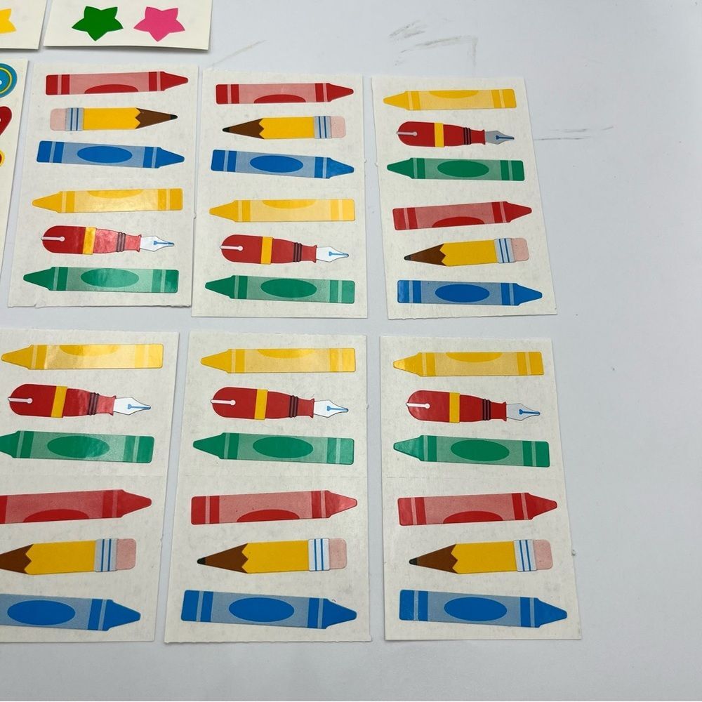 Vintage Colorful Crayon and Star Sticker Set - Picture 3 of 7
